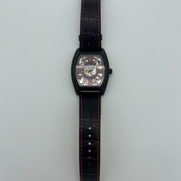 Like New Kenneth Cole Mens KC51083003 Automatic Tonneau Watch W/ Black Leather - Picture 5 of 6